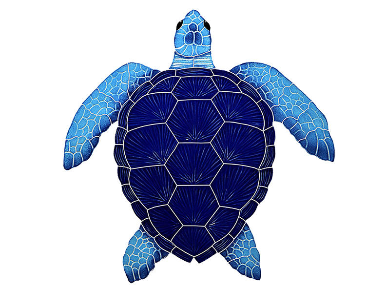 Loggerhead Turtle Blue - 20” x 20” / 15” x 15” / 8” x 8” - Aquabella