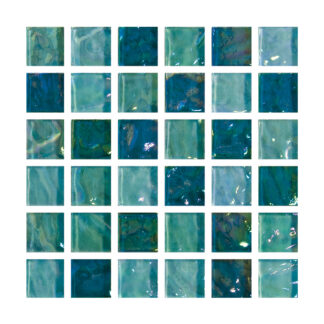 Shimmer - 1"x1", Aquamarine Blend