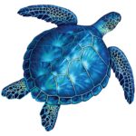 Pool Mosaics - Blue Sea Turtle 18x18 (Custom Mosaics)