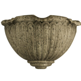 Water Features - Scalloped Sconce - 15"x9"x7", Noce
