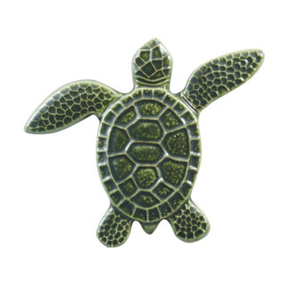 Turtle Pool Mosaic Accent - Right Flipper Up - 5"x5", Green